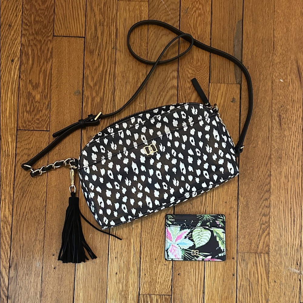 Dena Stylish Black and White Women's Bag, with credit card case like new - Picture 2 of 7